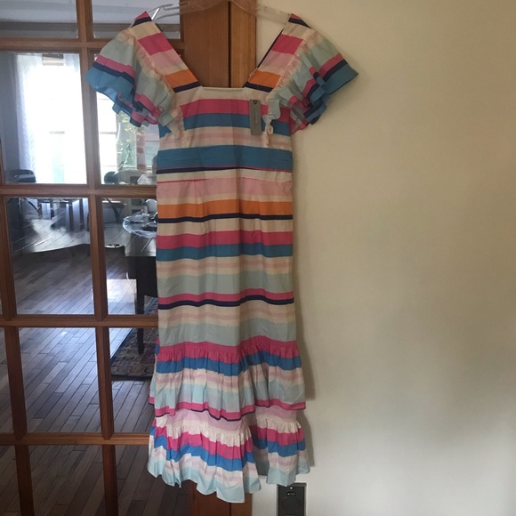 NWT Anthropologie Plenty by Tracy Reese Ruffled Maxi Dress. Size Small Petite - Picture 8 of 10